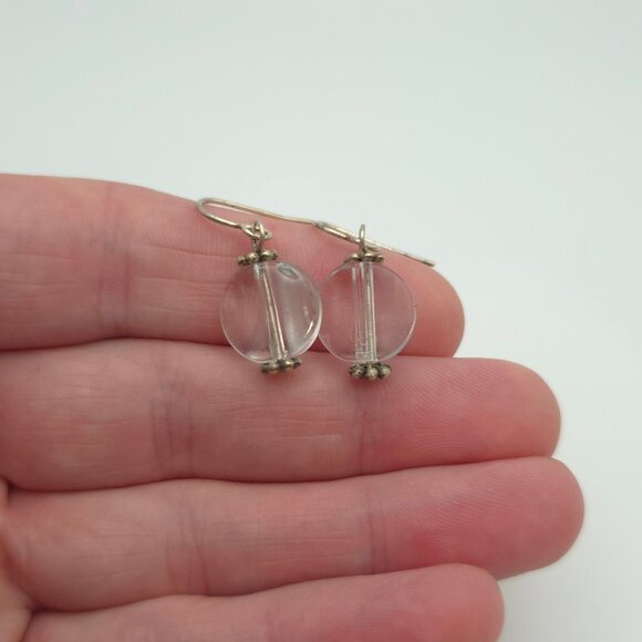 Jewelry - Sterling Silver Clear Glass Earrings A521